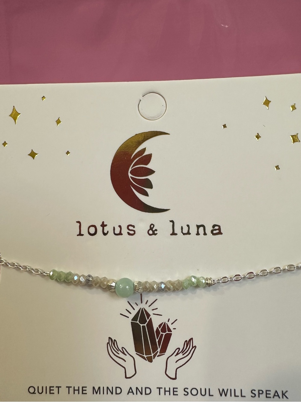 Lotus & Luna Green Gemstone Beaded Bracelet